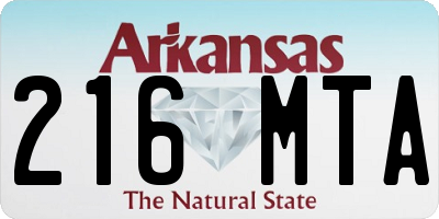 AR license plate 216MTA