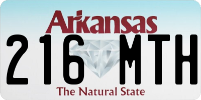 AR license plate 216MTH