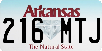 AR license plate 216MTJ