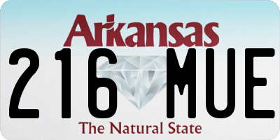 AR license plate 216MUE