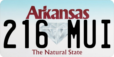 AR license plate 216MUI