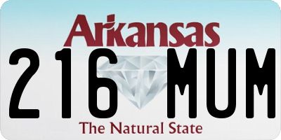 AR license plate 216MUM