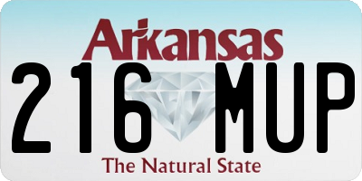 AR license plate 216MUP
