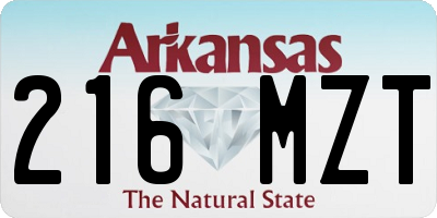 AR license plate 216MZT
