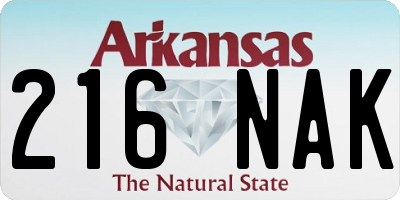 AR license plate 216NAK