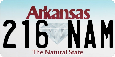 AR license plate 216NAM