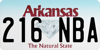 AR license plate 216NBA