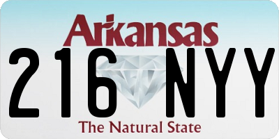AR license plate 216NYY