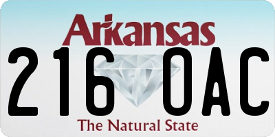 AR license plate 216OAC