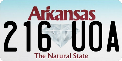 AR license plate 216UOA