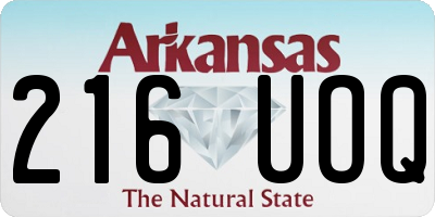 AR license plate 216UOQ