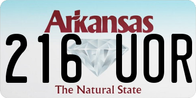 AR license plate 216UOR