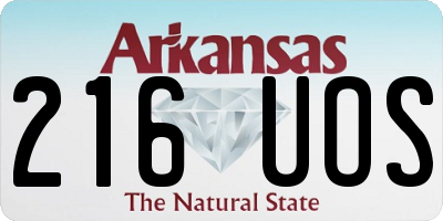 AR license plate 216UOS