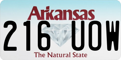 AR license plate 216UOW