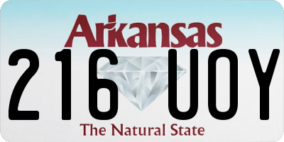 AR license plate 216UOY
