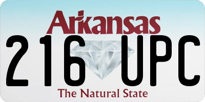 AR license plate 216UPC