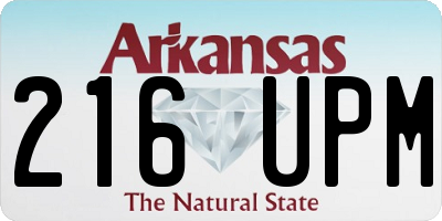 AR license plate 216UPM