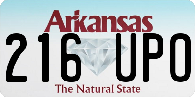 AR license plate 216UPO
