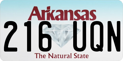 AR license plate 216UQN
