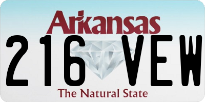AR license plate 216VEW