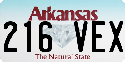 AR license plate 216VEX