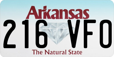 AR license plate 216VFO