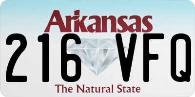 AR license plate 216VFQ