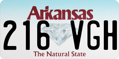 AR license plate 216VGH