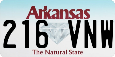 AR license plate 216VNW