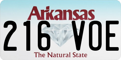 AR license plate 216VOE