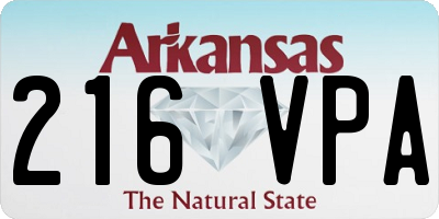 AR license plate 216VPA