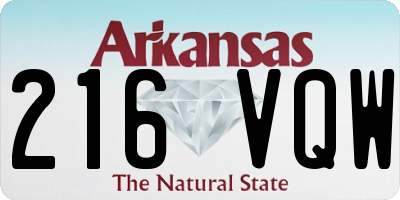 AR license plate 216VQW