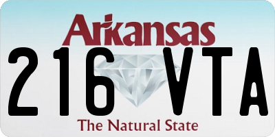 AR license plate 216VTA