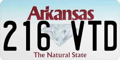 AR license plate 216VTD