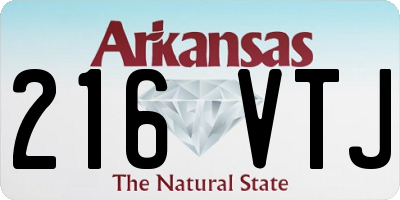 AR license plate 216VTJ