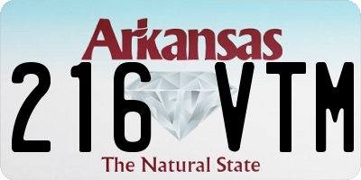 AR license plate 216VTM