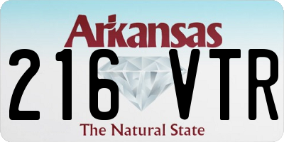 AR license plate 216VTR