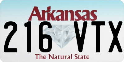 AR license plate 216VTX