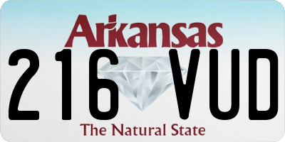 AR license plate 216VUD