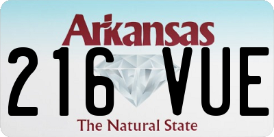 AR license plate 216VUE