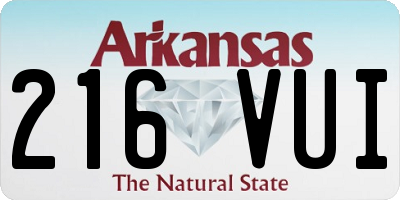 AR license plate 216VUI