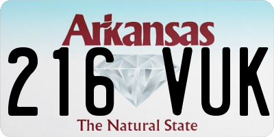 AR license plate 216VUK