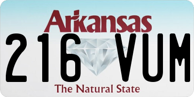 AR license plate 216VUM