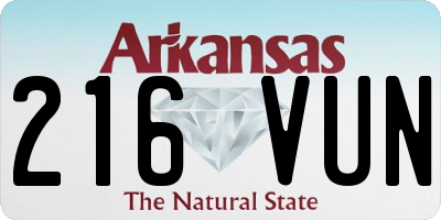 AR license plate 216VUN