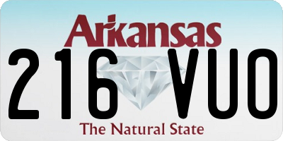 AR license plate 216VUO