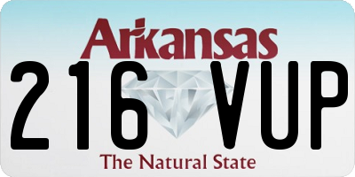 AR license plate 216VUP