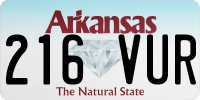 AR license plate 216VUR