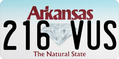 AR license plate 216VUS