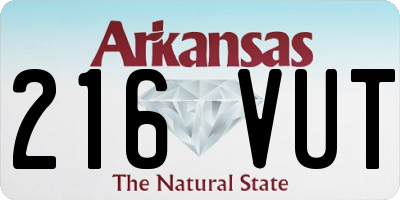AR license plate 216VUT
