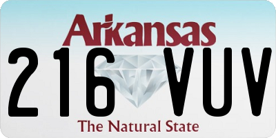 AR license plate 216VUV